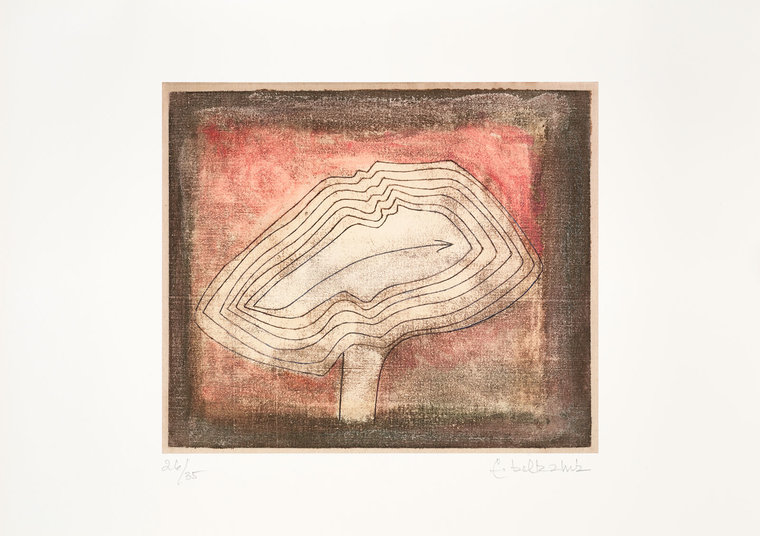 L'Arbre À Palabres (Part of a case of 7 digital prints,an original painting, and a poetry book by Adonis)